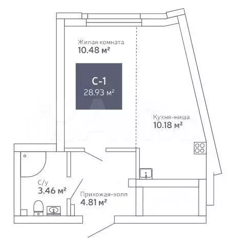 Квартира-студия, 29 м, 5/25 эт. - Фото 0
