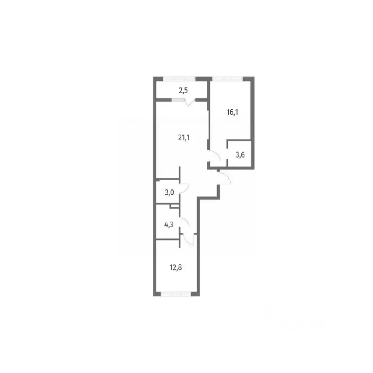 2-к кв. Калининградская область, Калининград пос. Лермонтовский, ул. ... - Фото 1