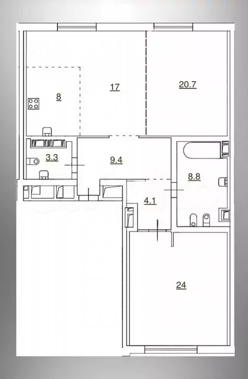 2-к. квартира, 100 м, 4/7 эт. - Фото 1