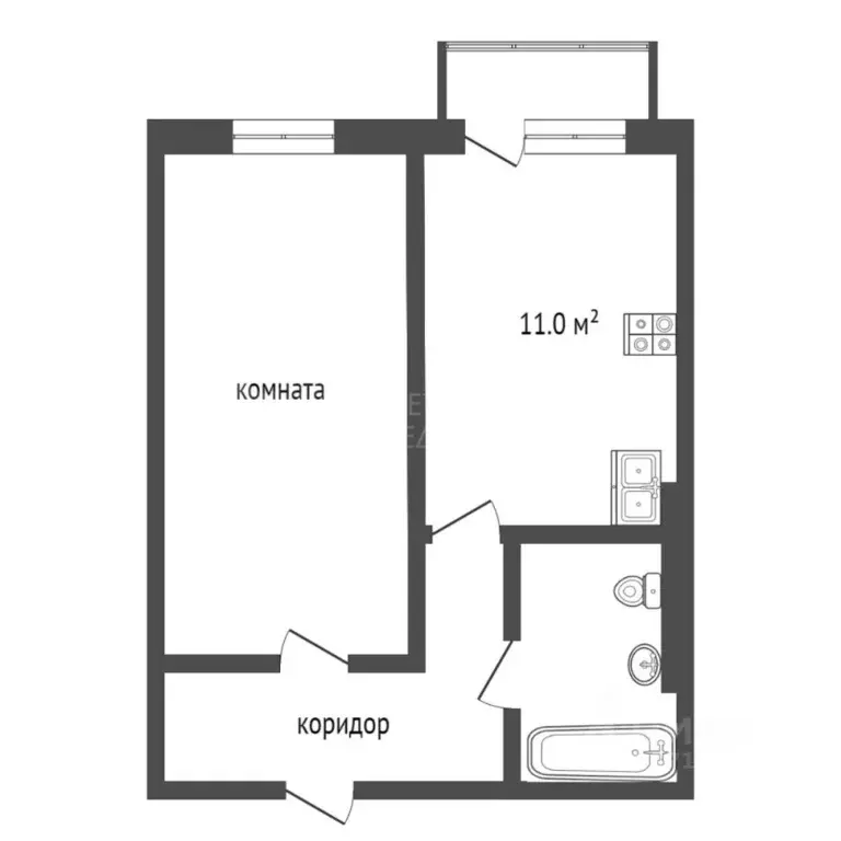 1-к кв. Тюменская область, Тюмень Заречный проезд, 37к1 (38.7 м) - Фото 1