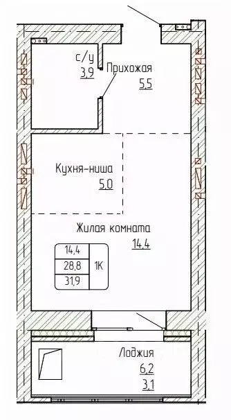 1-к кв. Алтайский край, Новоалтайск ул. Титова, 6 (31.9 м) - Фото 0