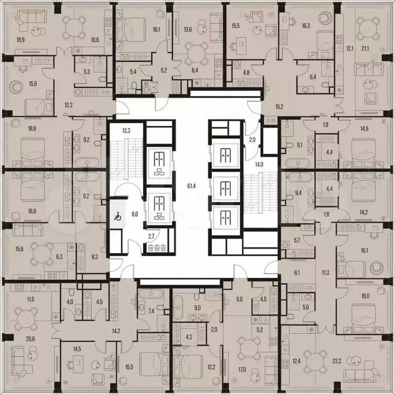 3-к. квартира, 92,2 м, 28/47 эт. - Фото 1