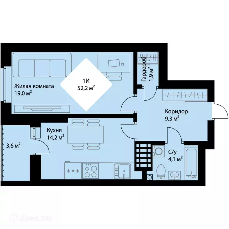 Продаётся 1-к квартира, 50.4 м - Фото 0