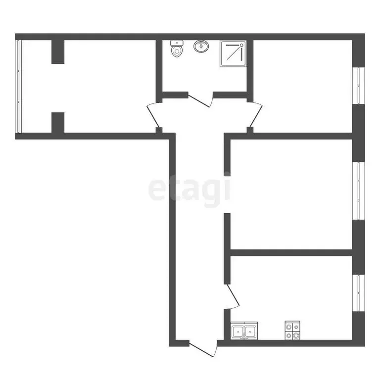 3-комнатная квартира: Тамбов, улица Тельмана, 5 (63 м) - Фото 0