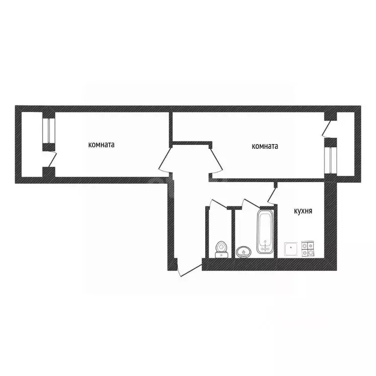 2-к кв. Ленинградская область, Кириши Волховская наб., 14 (47.7 м) - Фото 2