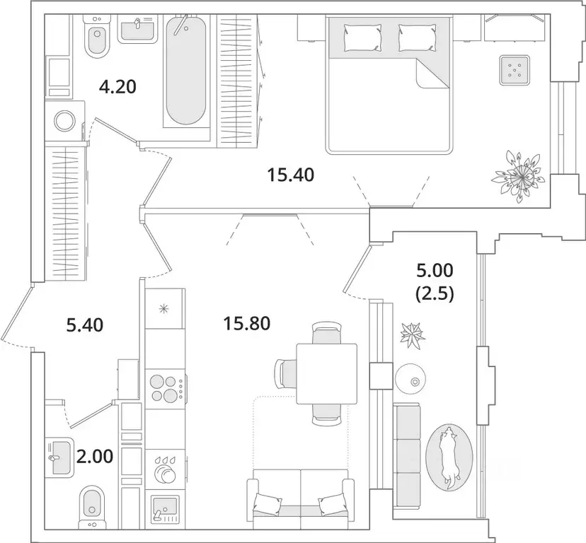 1-к кв. Санкт-Петербург Планерная ул., 99 (45.3 м) - Фото 0