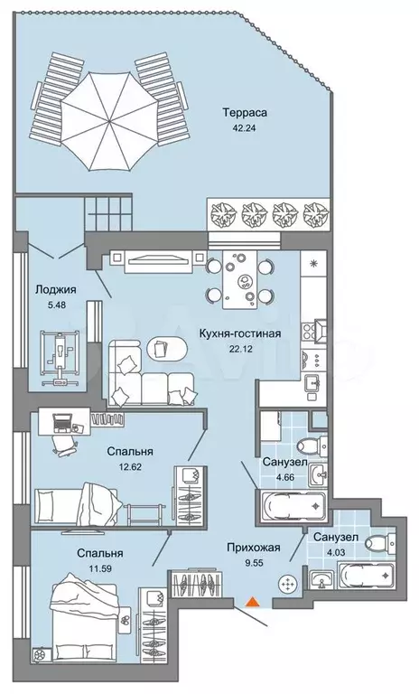 3-к. квартира, 80 м, 2/8 эт. - Фото 0