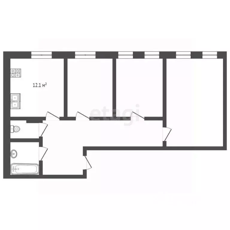 3-к кв. Ямало-Ненецкий АО, Новый Уренгой Строителей мкр, 4 (80.6 м) - Фото 1