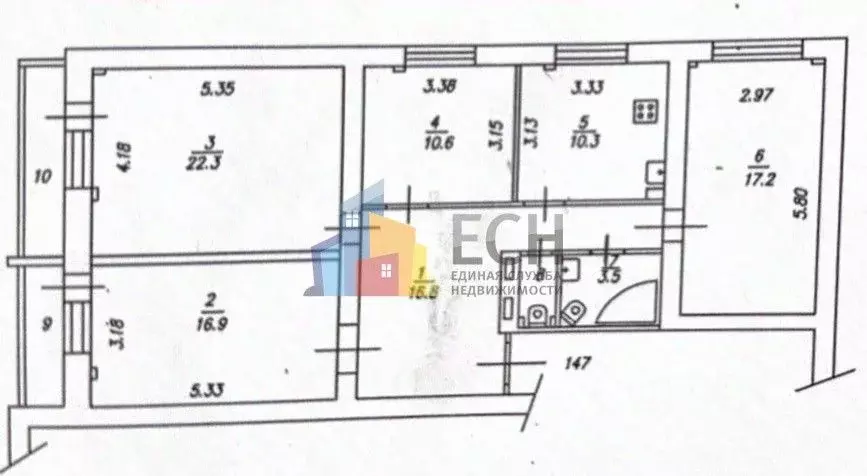 4-к кв. Тульская область, Тула ш. Калужское, 3 (98.7 м) - Фото 2