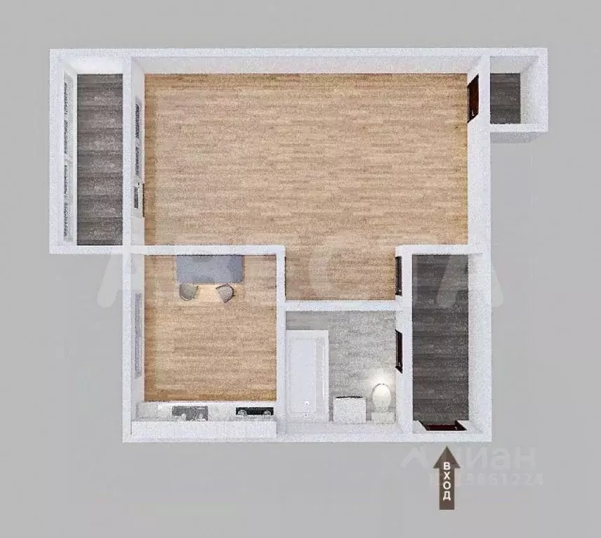 1-к кв. Омская область, Омск Городок Нефтяников мкр, ул. 20-го ... - Фото 2