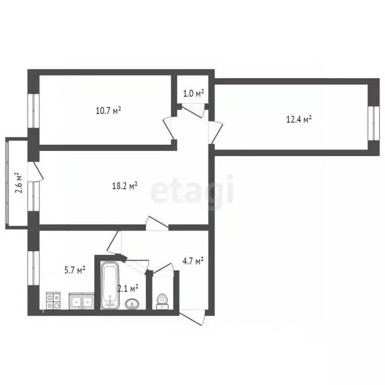 3-к кв. Ростовская область, Ростов-на-Дону Днепровский пер., 103/18 ... - Фото 2