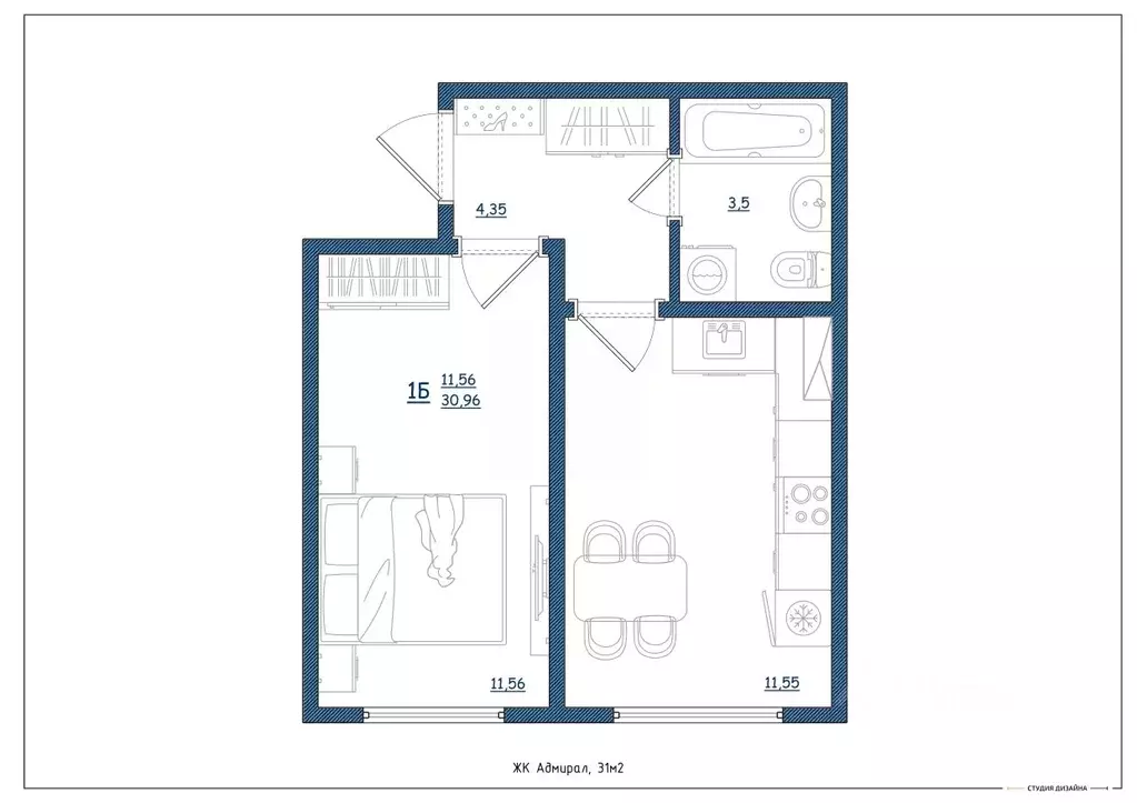 1-к кв. Ярославская область, Ярославль Шандорная ул., 14 (31.0 м) - Фото 2