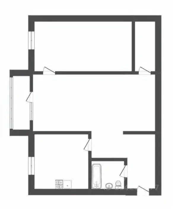 2-к кв. Воронежская область, Поворино Строительный пер., 3 (42.9 м) - Фото 2