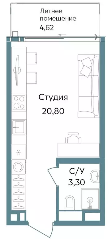 Квартира-студия: Республика Крым, Саки, курортный кластер Темпо (28.72 ... - Фото 0