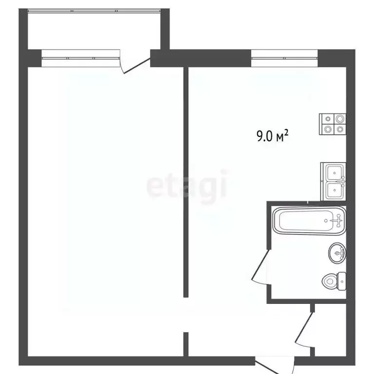 1-к кв. Московская область, Воскресенск Рабочая ул., 123 (33.5 м) - Фото 1