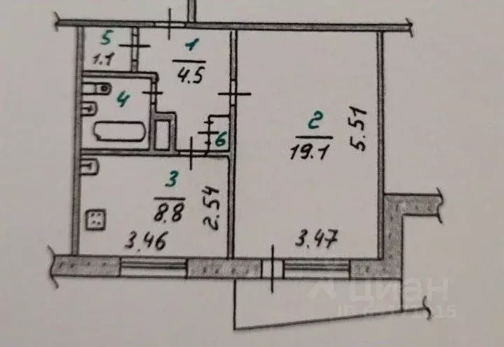 1-к кв. Орловская область, Орел Полесская ул., 43 (37.4 м) - Фото 1