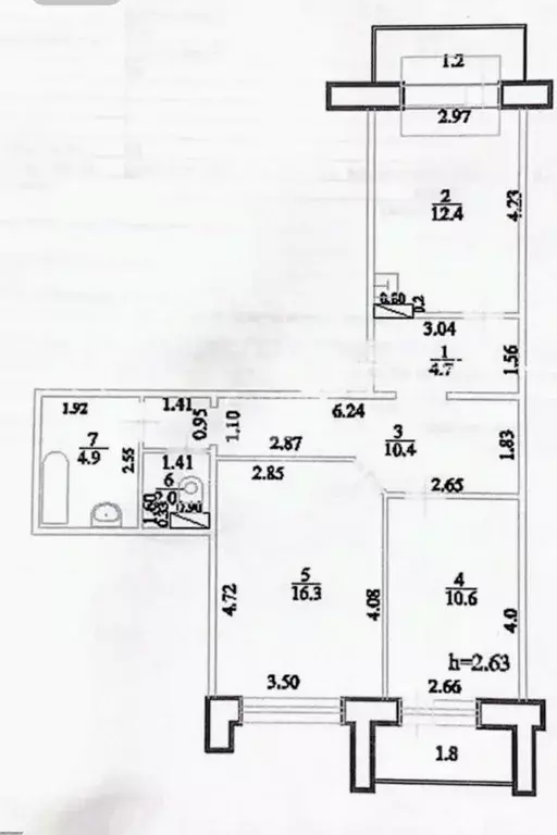 2-к кв. Самарская область, Тольятти ул. 40 лет Победы, 58 (64.0 м) - Фото 1