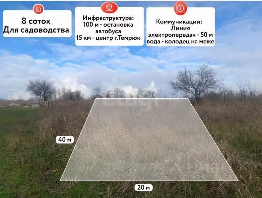 Участок в Краснодарский край, Темрюк Стимул СНТ,  (8.0 сот.) - Фото 1