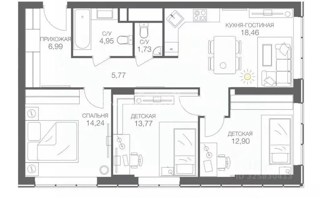 3-к кв. Москва Шмитовский проезд, 39к6 (82.0 м) - Фото 2
