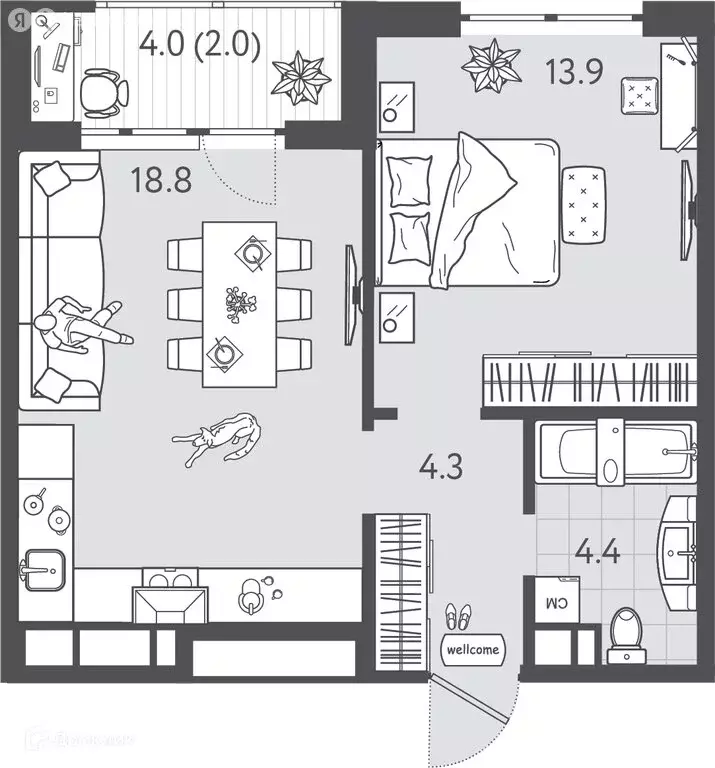 1-комнатная квартира: Краснодар, ул. Колхозная (43.4 м) - Фото 1