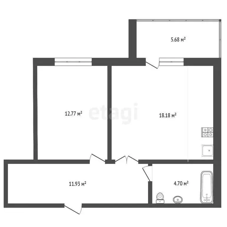 1-комнатная квартира: Тюмень, Широтная улица, 209к1 (47.6 м) - Фото 1