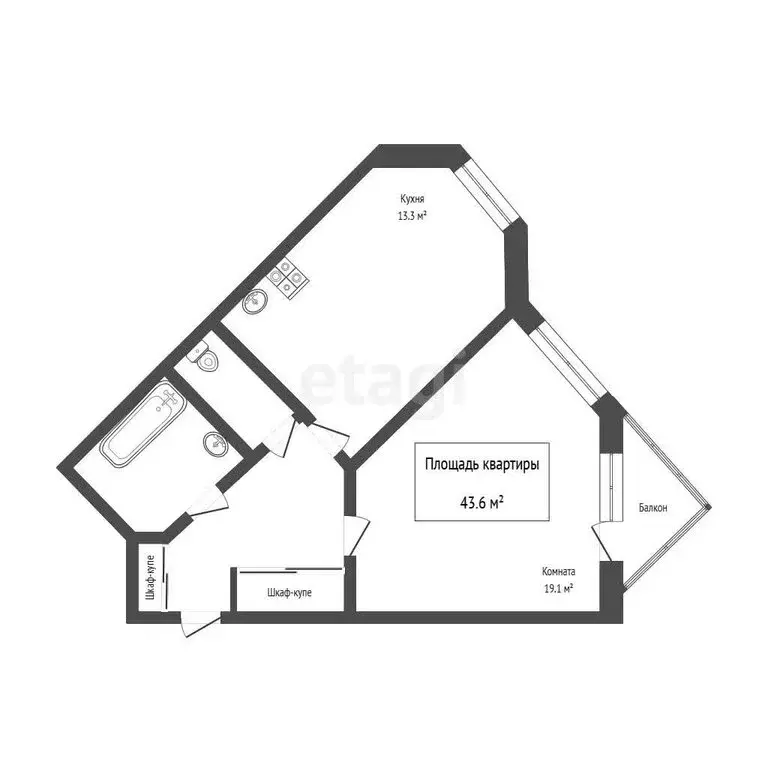 1-комнатная квартира: Томск, микрорайон Солнечный, улица Герасименко, ... - Фото 1