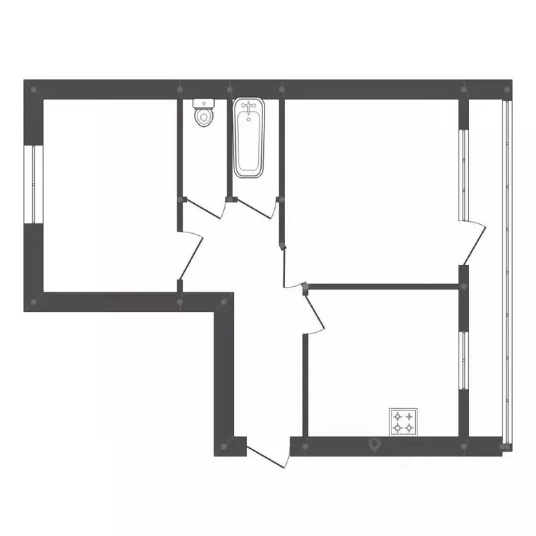 2-к кв. Амурская область, Белогорский муниципальный округ, с. ... - Фото 2