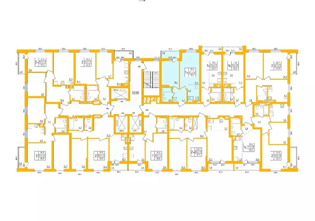 1-к кв. Башкортостан, Уфа Инорс-4Б мкр, Акварель жилой комплекс (39.1 ... - Фото 2