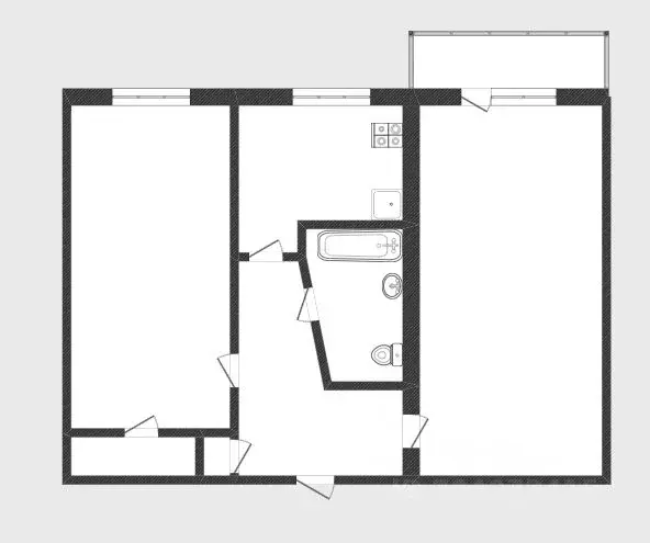 2-к кв. Тюменская область, Тюмень ул. Грибоедова, 8 (42.3 м) - Фото 0