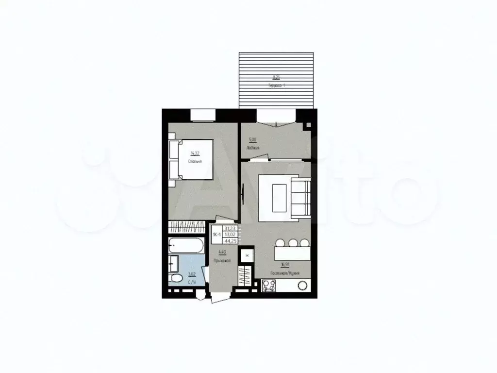 2-к. квартира, 41 м, 2/5 эт. - Фото 0