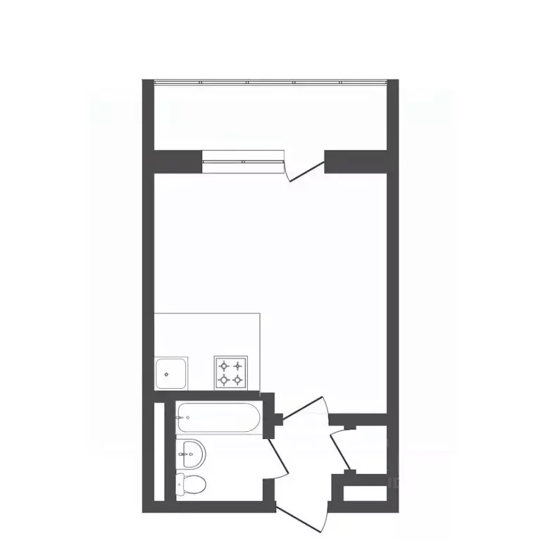 Студия Тюменская область, Тюмень ул. Бабарынка, 16б (21.0 м) - Фото 1
