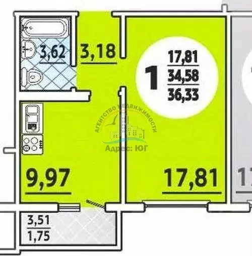 1-к кв. Краснодарский край, Анапа ул. Адмирала Пустошкина (36.0 м) - Фото 2