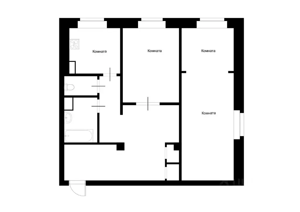 3-к кв. Тверская область, Ржев ул. Челюскинцев, 20 (54.9 м) - Фото 1