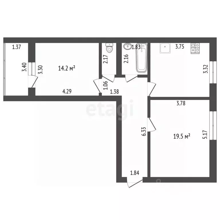 2-к кв. Пензенская область, Пенза ул. Антонова, 20 (65.2 м) - Фото 1