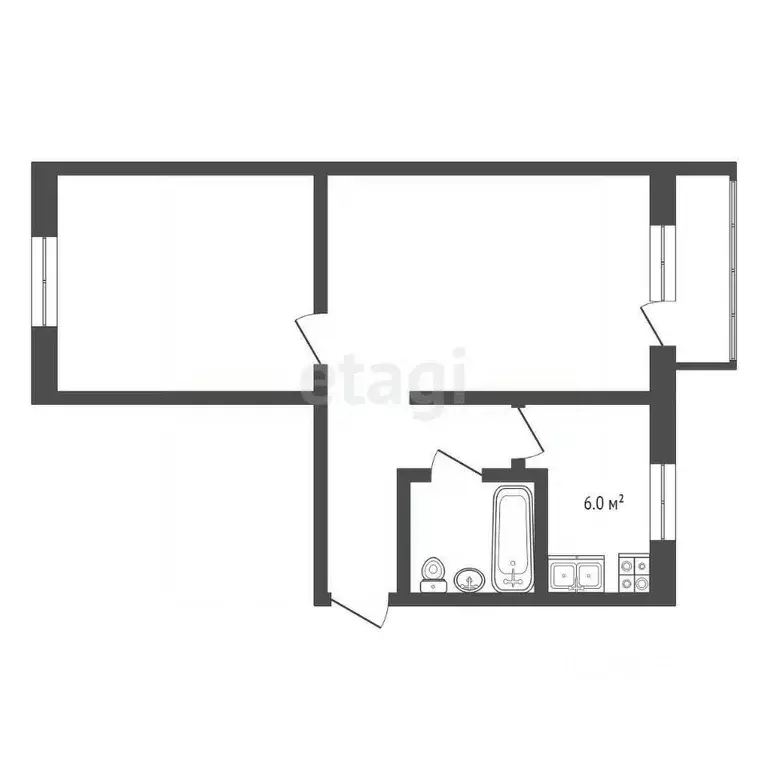 2-к кв. Архангельская область, Коряжма Советская ул., 8 (43.6 м) - Фото 1