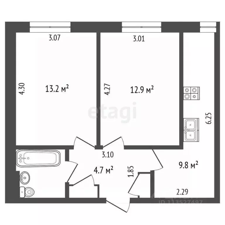 2-к кв. Московская область, Серпухов городской округ, пос. Оболенск ... - Фото 1