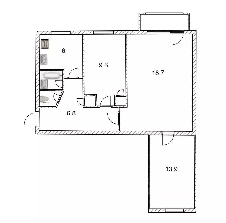 3-к кв. Крым, Симферополь ул. Ростовская, 14 (59.0 м) - Фото 2