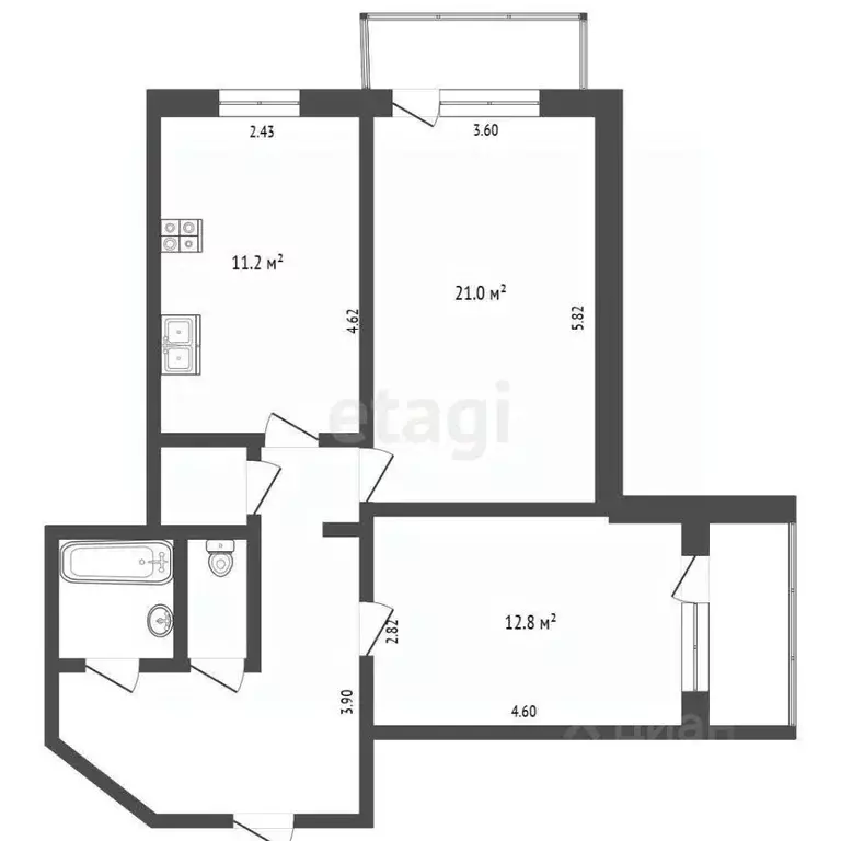 2-к кв. Вологодская область, Вологда ул. Ильюшина, 3 (64.5 м) - Фото 2