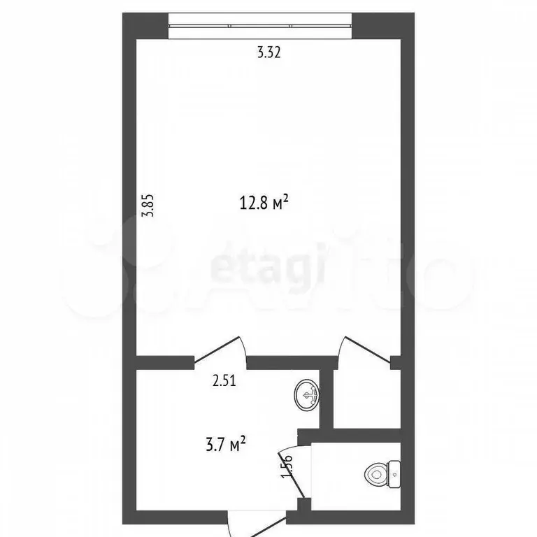Квартира-студия, 17,1 м, 5/5 эт. - Фото 0