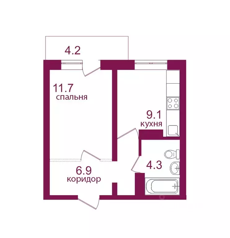1-к кв. Иркутская область, Иркутск Топкинский мкр, 69 (36.2 м) - Фото 1