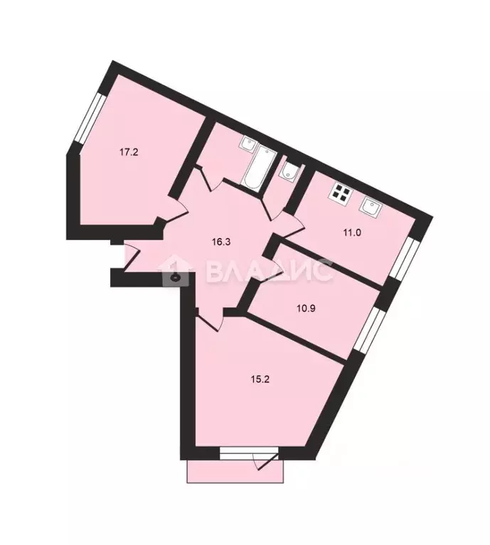 3-к кв. Владимирская область, Владимир ул. Диктора Левитана, 5 (76.9 ... - Фото 1