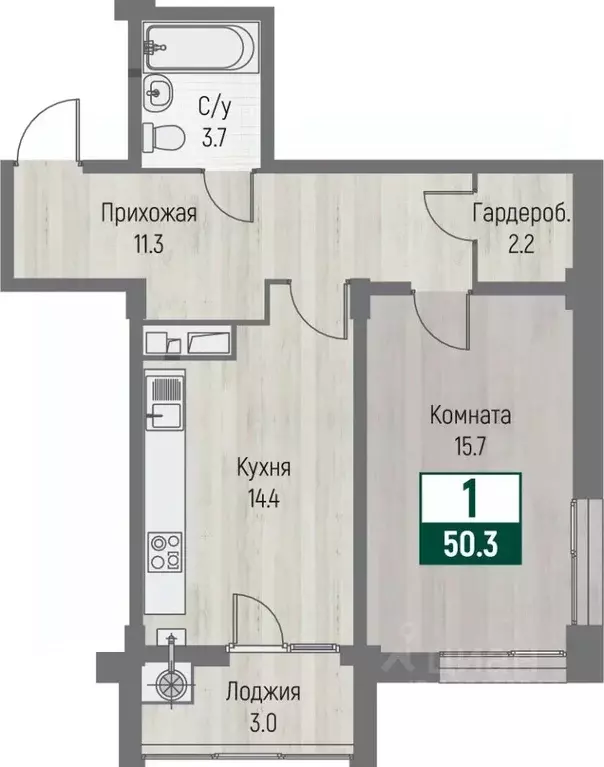 1-к кв. Ставропольский край, Ставрополь №31 мкр, Дубровский жилой ... - Фото 1