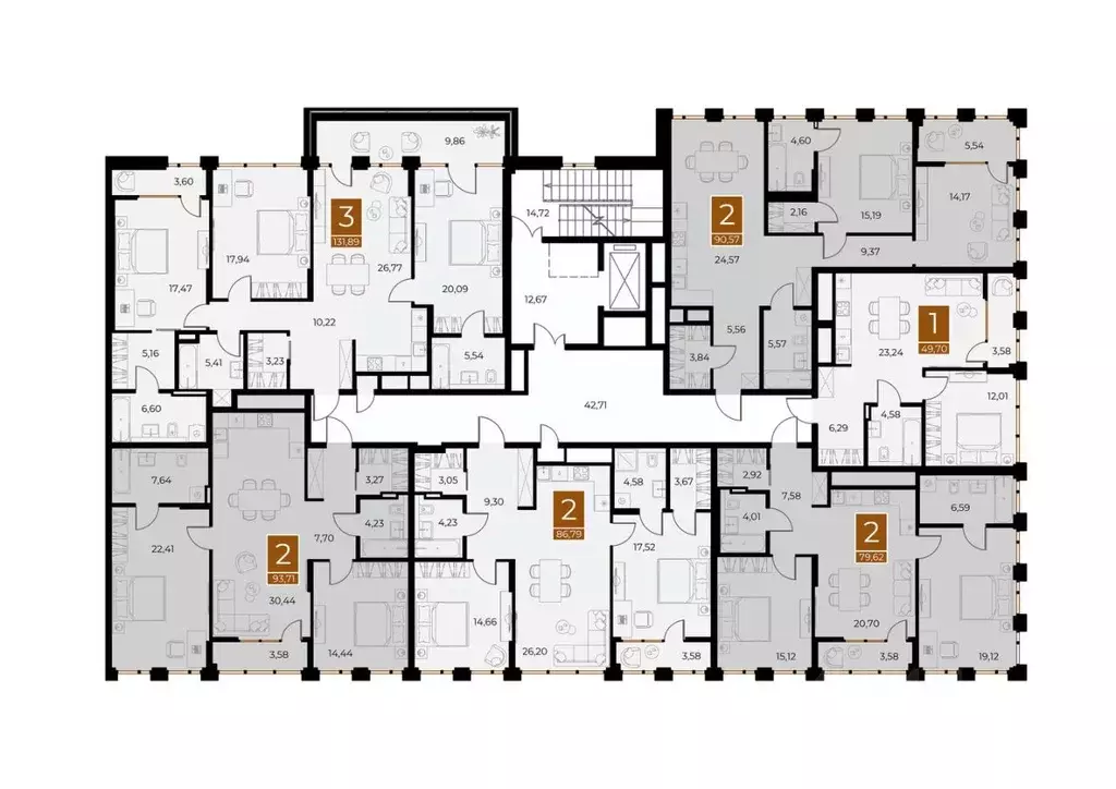 2-к кв. Рязанская область, Рязань Медный жилой комплекс (93.71 м) - Фото 2