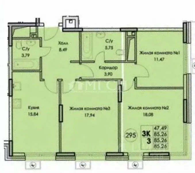 3-к кв. Москва Старокоптевский пер., 4 (85.3 м) - Фото 1