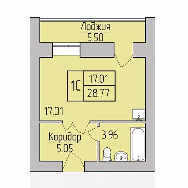 Квартира-студия: Новосибирск, улица Юности, 9 (28.77 м) - Фото 1