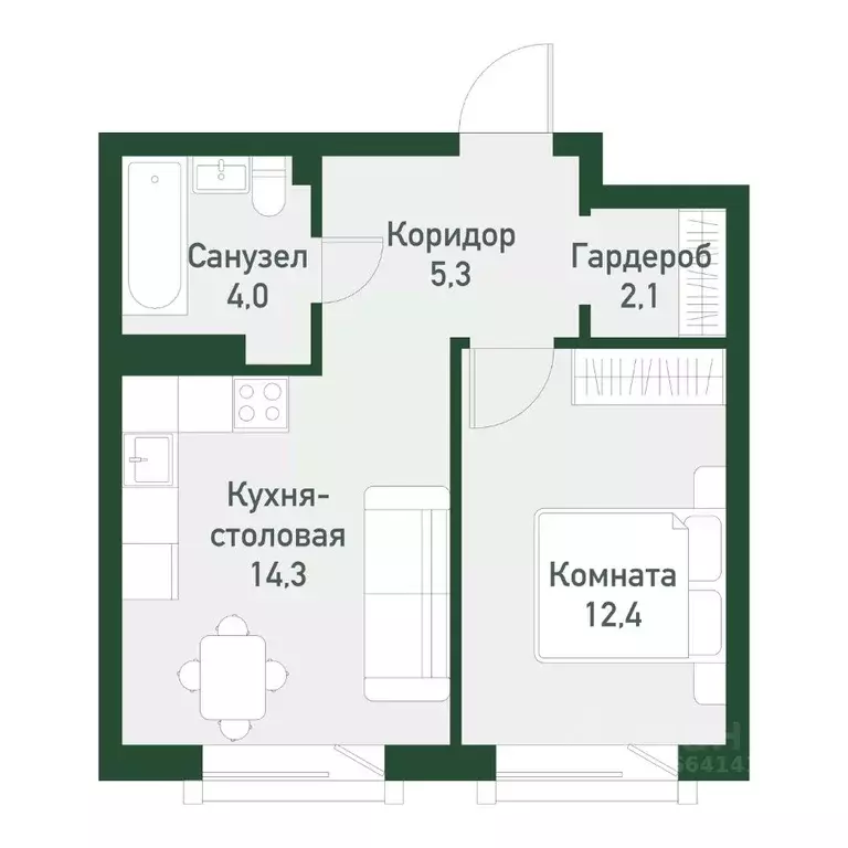 1-к кв. Челябинская область, Челябинский городской округ, пос. ... - Фото 0