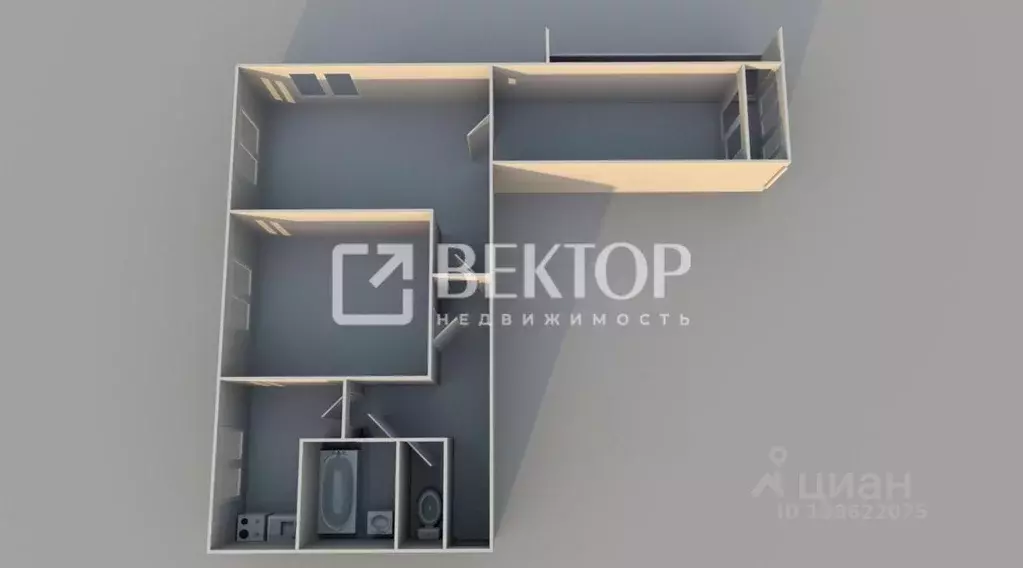 3-к кв. Ярославская область, Ярославль ул. Ухтомского, 23 (59.0 м) - Фото 2