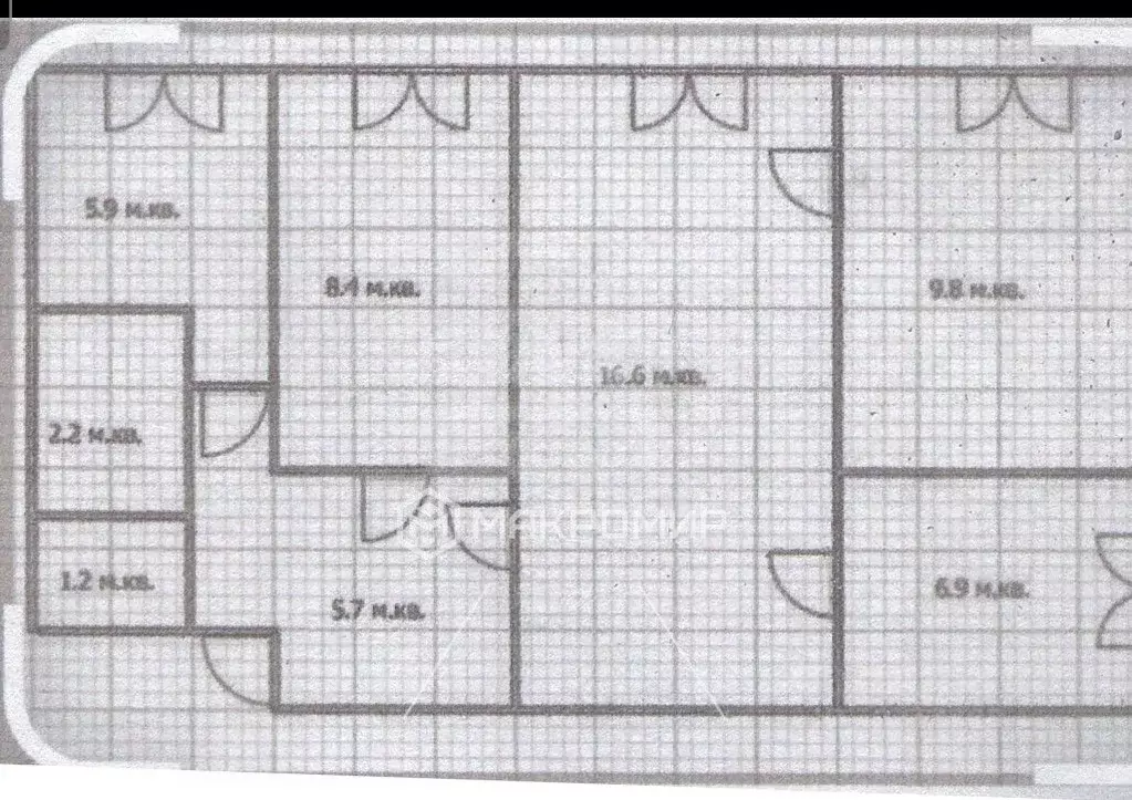3-к кв. Брянская область, Брянск проезд 2-й Станке Димитрова, 7Б (57.9 ... - Фото 2