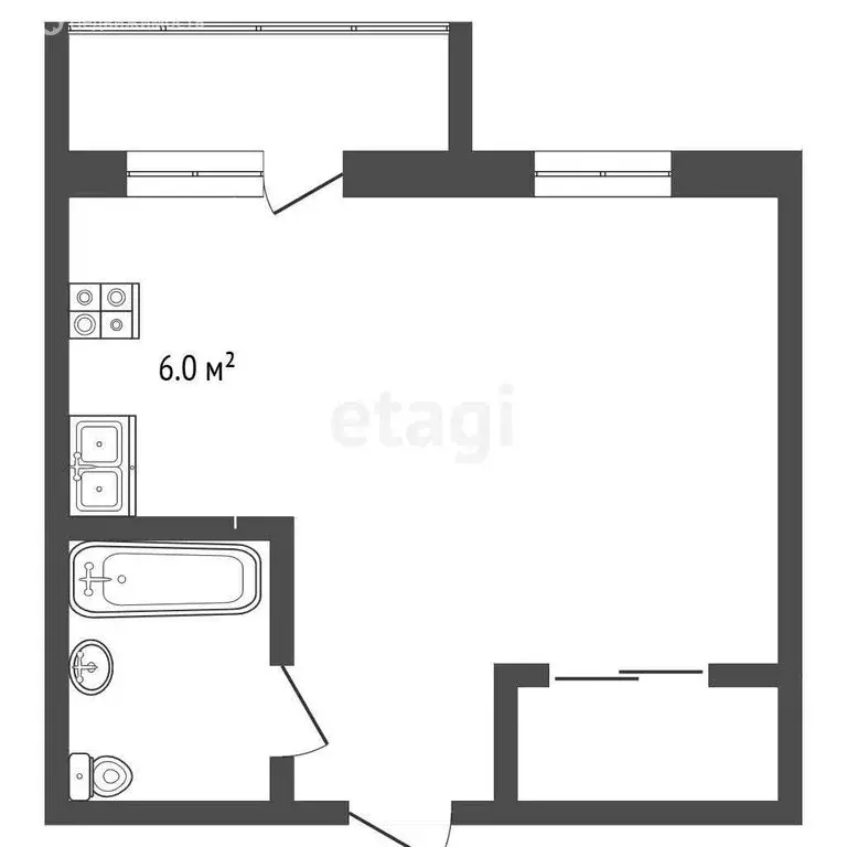 Квартира-студия: Архангельск, проспект Обводный канал, 29 (30.1 м) - Фото 1