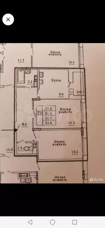 2-к. квартира, 55 м, 5/10 эт. - Фото 0